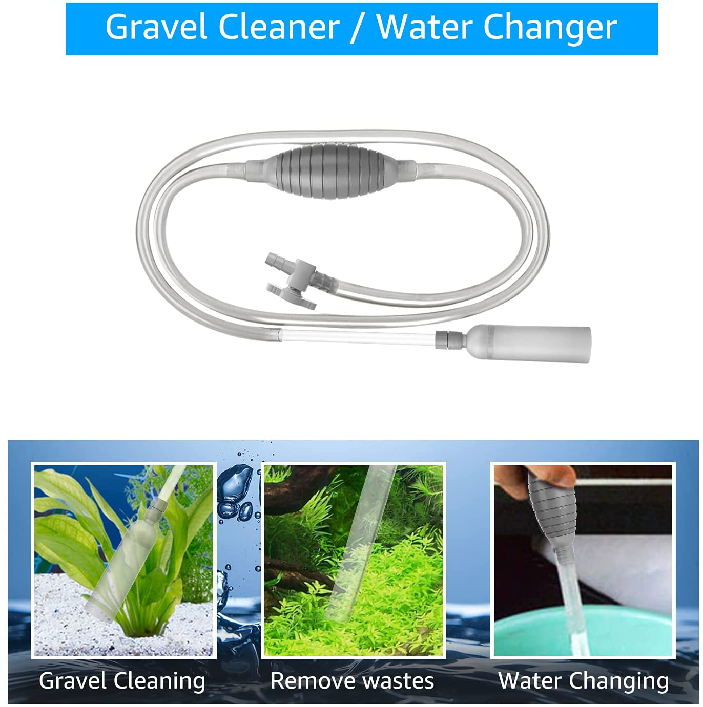 Kulife Aquarium Cleaning/Maintenance Kit 3-In-1 with Gravel Cleaner/Siphon Cleaner/Gravel Vac, Cleaning Brush and Fish Net Animals & Pet Supplies > Pet Supplies > Fish Supplies > Aquarium Fish Nets Waayon   