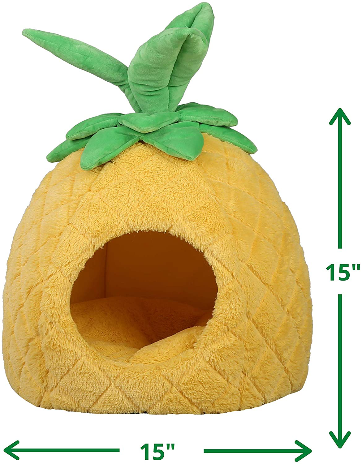 Petnpurr Pineapple Pet Bed for Cats, Puppy and Small Dogs in Super Plush Self-Warming Material – Soft Cushion, Fun Design, Private Cat Cave and Dog House Animals & Pet Supplies > Pet Supplies > Cat Supplies > Cat Beds PetnPurr   