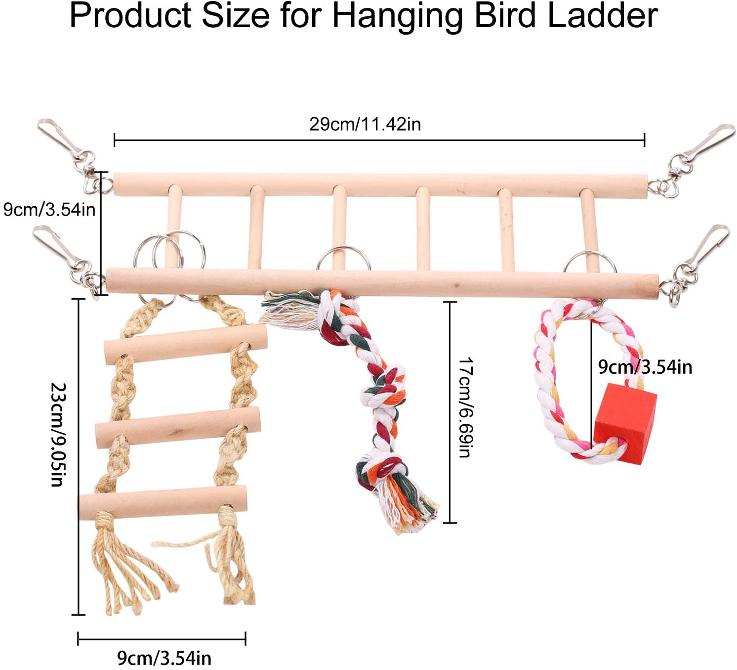 SAWMONG Bird Parrot Toys Bird Perch Stand Pet Birds Swing Climbing Ladder with Chewing Toys Playground Accessories for Small Parakeets Cockatiels Conures Lovebirds Animals & Pet Supplies > Pet Supplies > Bird Supplies > Bird Ladders & Perches SAWMONG   