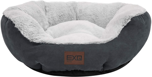 EXQ Home Soft Cat Beds for Indoor Cats,Fluffy Calming Cat Bed with Slip-Resistant Bottom,Plush round Dog Beds for Small Dogs,Kitten Bed Machine Washable Pet Beds for Small Dogs Animals & Pet Supplies > Pet Supplies > Cat Supplies > Cat Beds EXQUSA20CB02GRST Grey-3 20in 