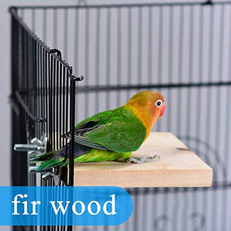 Kathson Bird Wood Platform Parrot Perch Stand Parakeet Playground Cage Corner Shelf for Conures Budgies Parakeets Cockatiels Lovebirds 3Pcs