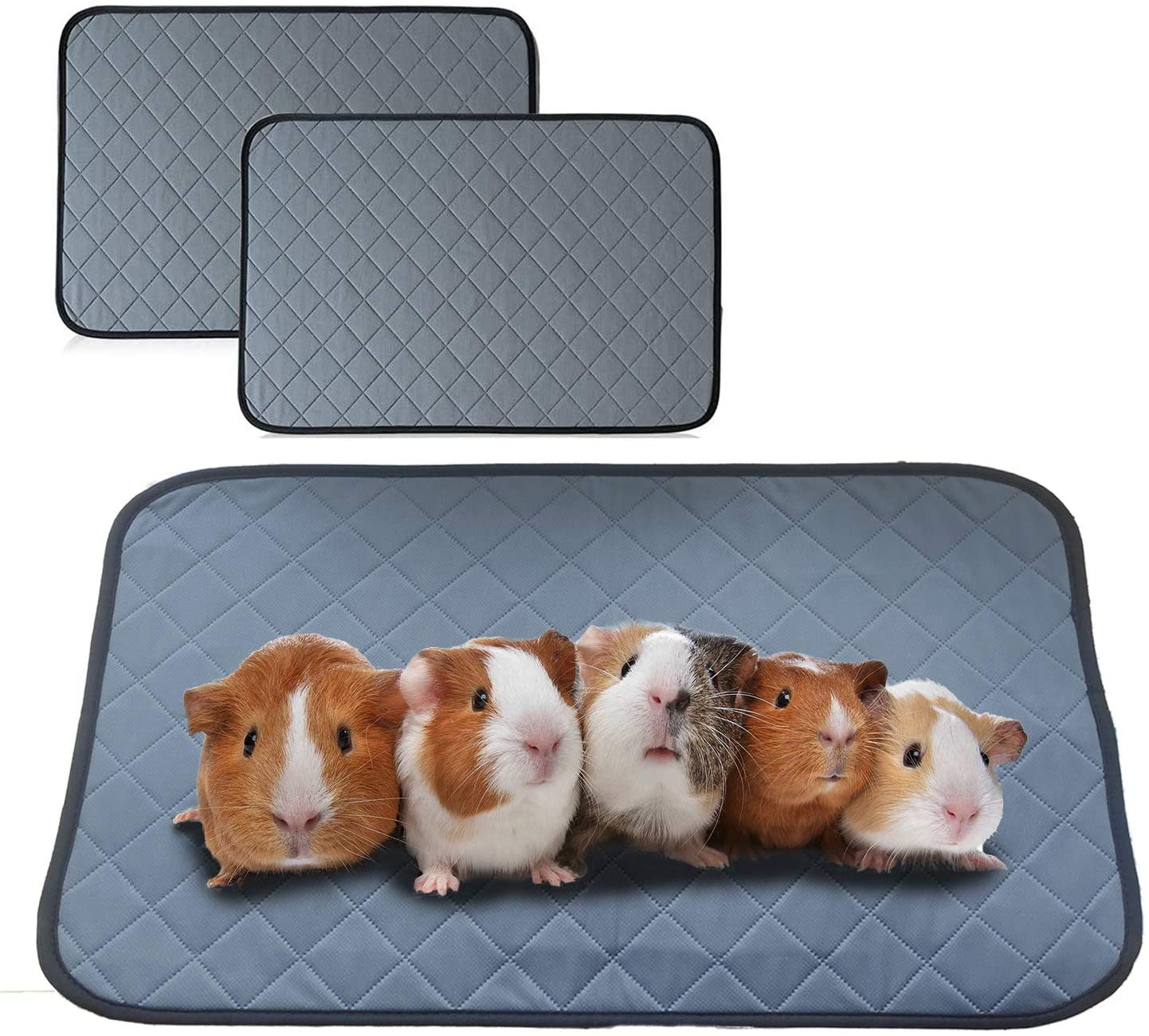 Bfuee Guinea Pig Cage Liners,Anti Slip Guinea Pig Bed&Waterproof Reusable,2 Pack Super Absorbent Guinea Pig Pee Pad for Small Animals,Washable Animals & Pet Supplies > Pet Supplies > Small Animal Supplies > Small Animal Bedding bfuee 2 PACK 23.6"x17.7" 