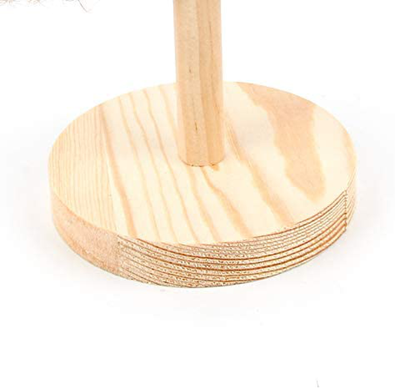 Natural Wood Bird Hemp Rope Perch Stand, Bird Cage Play Stand with round Base for Small Parakeets Cockatiels, Conures, Macaws, Parrots, Love Birds, Finches, Bird Training Educational Stand Toys Animals & Pet Supplies > Pet Supplies > Bird Supplies > Bird Gyms & Playstands ZARYIEEO   