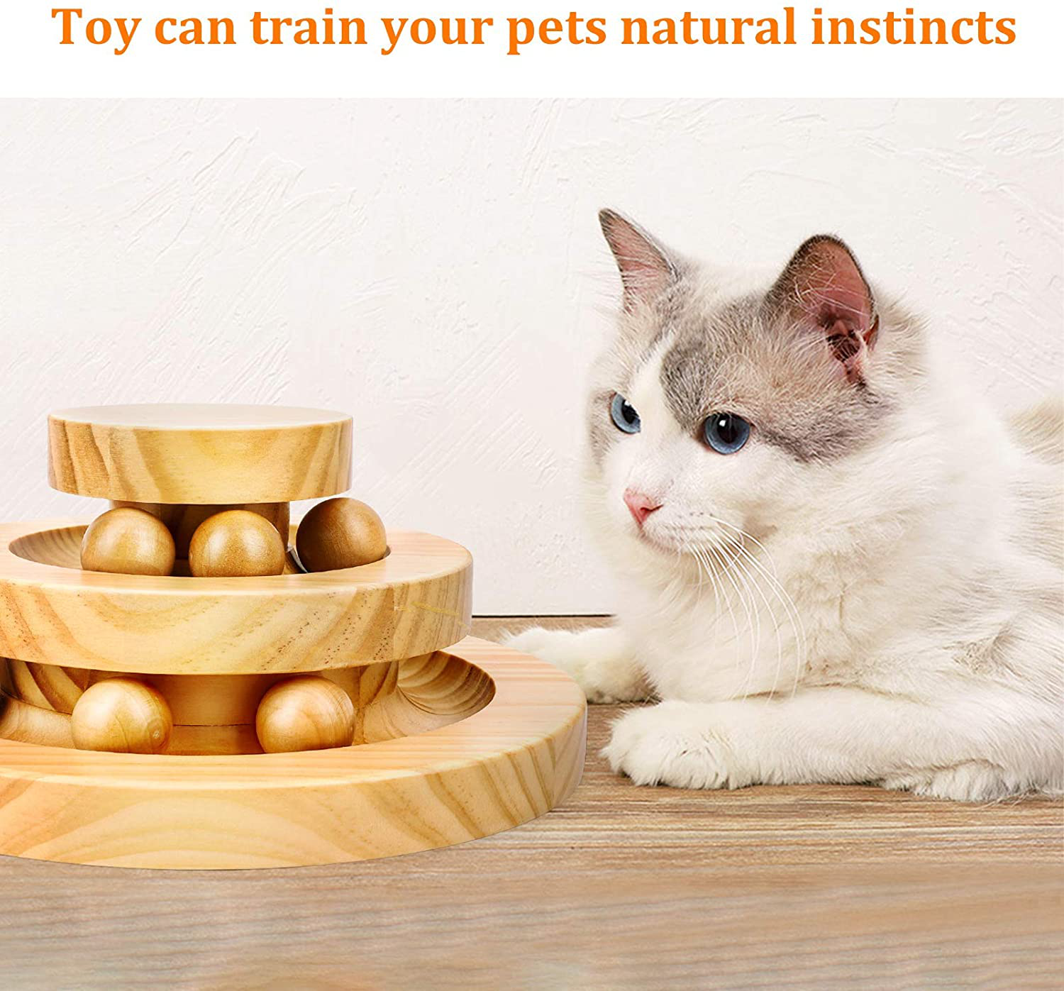 Cat Supplies Funny Roller Cat Toy-Double Layer Wooden Track Balls Turntable for Kitty Cat Gifts for Your Cats Animals & Pet Supplies > Pet Supplies > Cat Supplies > Cat Toys Smyidel   