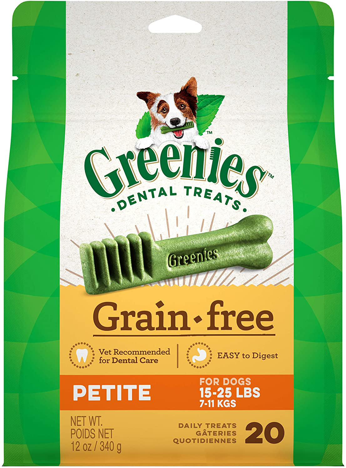 GREENIES Grain Free Natural Dental Dog Treats - Petite (15-25 Lb. Dogs) Animals & Pet Supplies > Pet Supplies > Dog Supplies > Dog Treats Greenies 20 Treats  