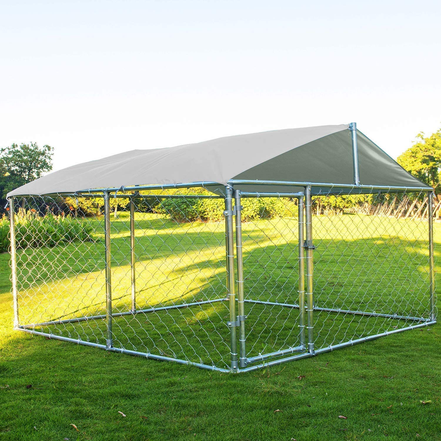LEISU Heavy Duty Dog Cage Outdoor Pet Playpen Wire Kennel with Water-Resistant Cover for Back or Front Yard (90X90X45 Inch) Animals & Pet Supplies > Pet Supplies > Dog Supplies > Dog Kennels & Runs LEISU   
