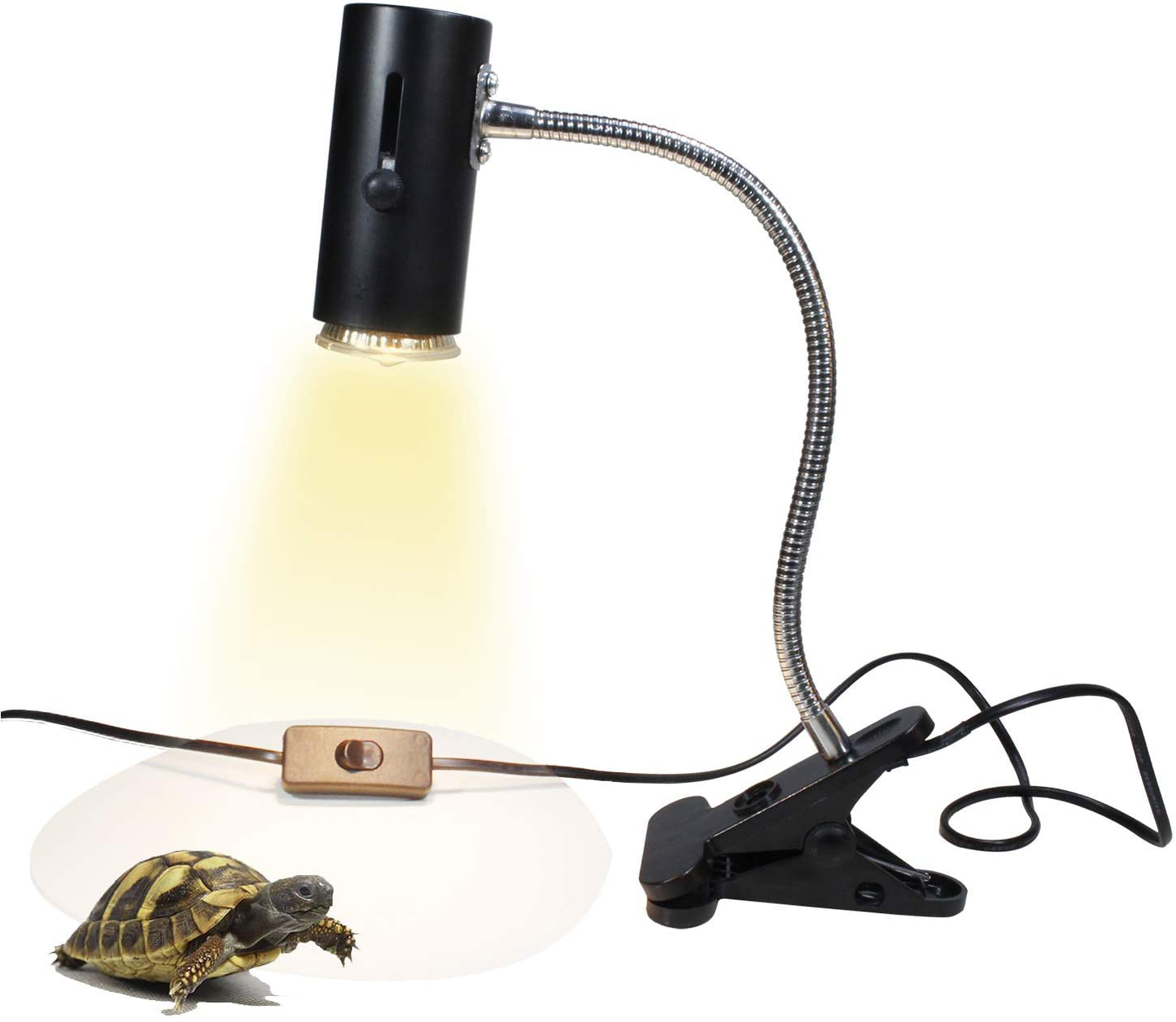 STBTECH Heat Lamp for Reptiles Turtle,Clamp Lamp Holder with 50W Halogen Bulb,Heating Lamp for Reptile and Amphibian Habitat Basking Animals & Pet Supplies > Pet Supplies > Reptile & Amphibian Supplies > Reptile & Amphibian Habitats STBTECH Long neck  