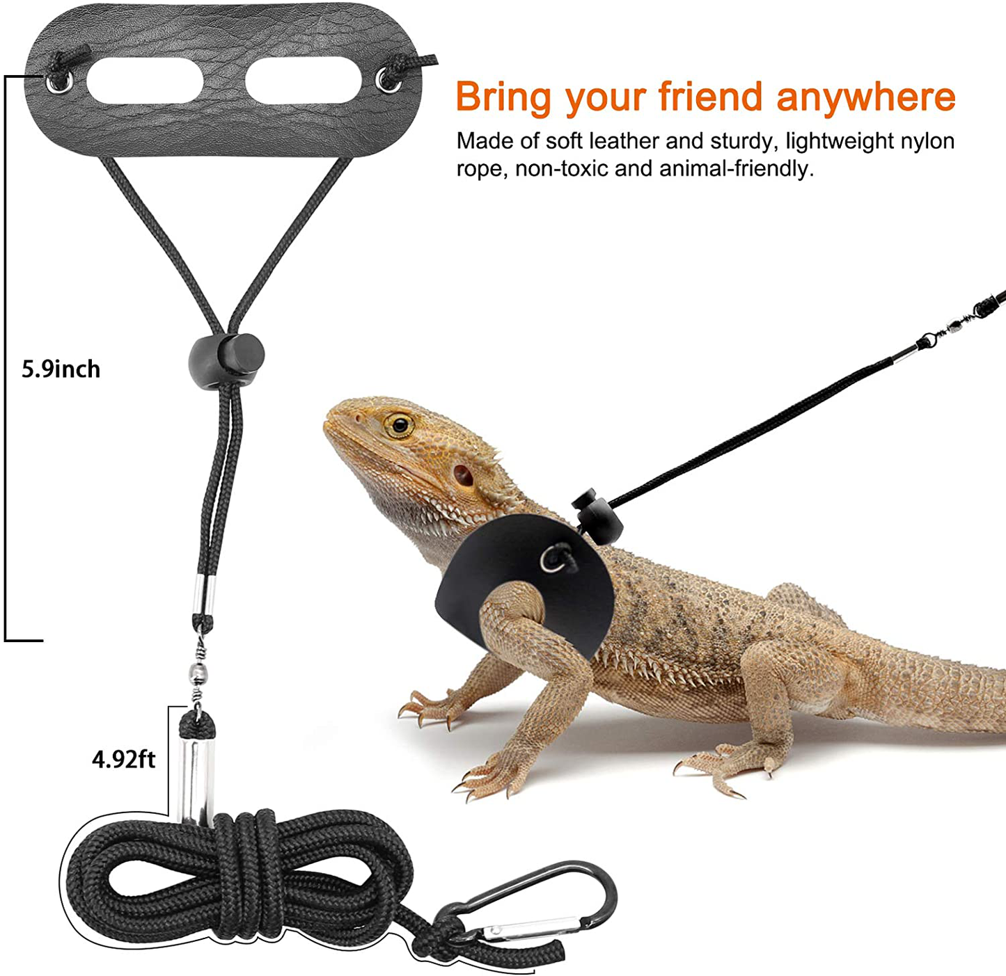 BWOGUE Bearded Dragon Harness and Leash Adjustable Leather Lizard Reptiles Harness Leash for Amphibians and Other Small Pet Animals (S,M,L,3 Pack) Animals & Pet Supplies > Pet Supplies > Reptile & Amphibian Supplies > Reptile & Amphibian Habitat Accessories BWOGUE   