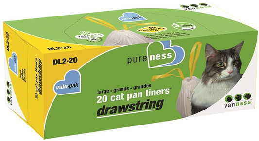 Van Ness Large Drawstring Valu-Pak Cat Pan Liners, 20 Count Animals & Pet Supplies > Pet Supplies > Cat Supplies > Cat Litter Box Liners Van Ness Products   