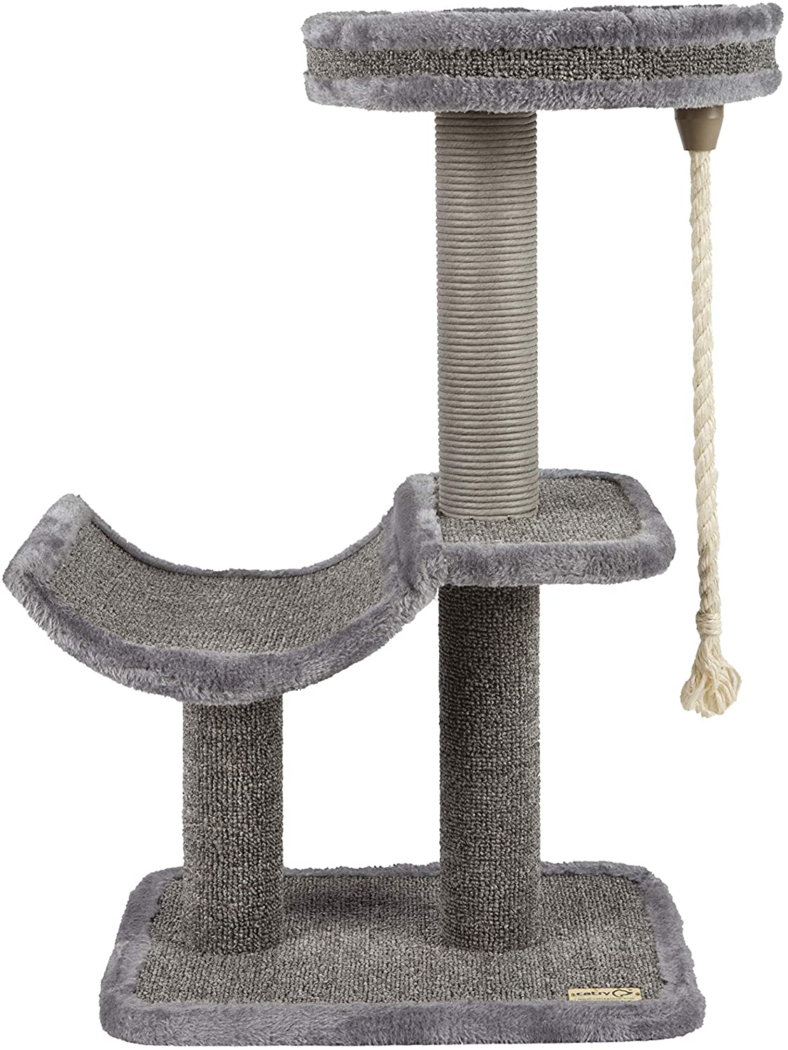 Catry Cat Tree with Scratching Post - Cozy Design of Cat Hammock and Teasing Sisal Cat Rope Invariably Allure Kitten to Stay around This Sturdy and Easy to Assemble Cat Furniture Animals & Pet Supplies > Pet Supplies > Cat Supplies > Cat Furniture Catry Classic Grey  