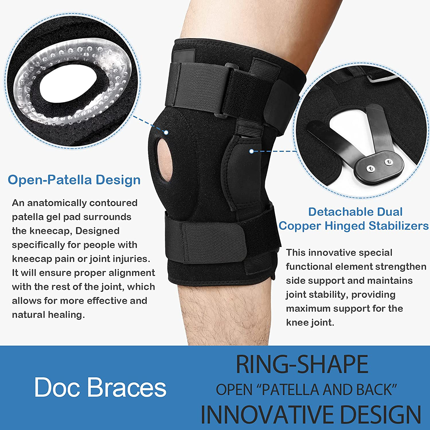 Meniscus Knee Brace adjustable tearing, knee tendon compression