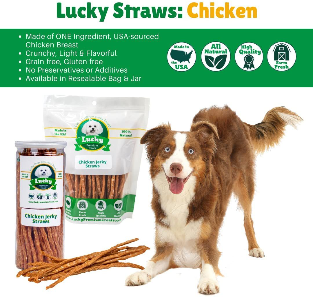 Lucky Premium Treats Natural Chicken Jerky Straws Dog Treats Animals & Pet Supplies > Pet Supplies > Small Animal Supplies > Small Animal Food Lucky Premium Treats   