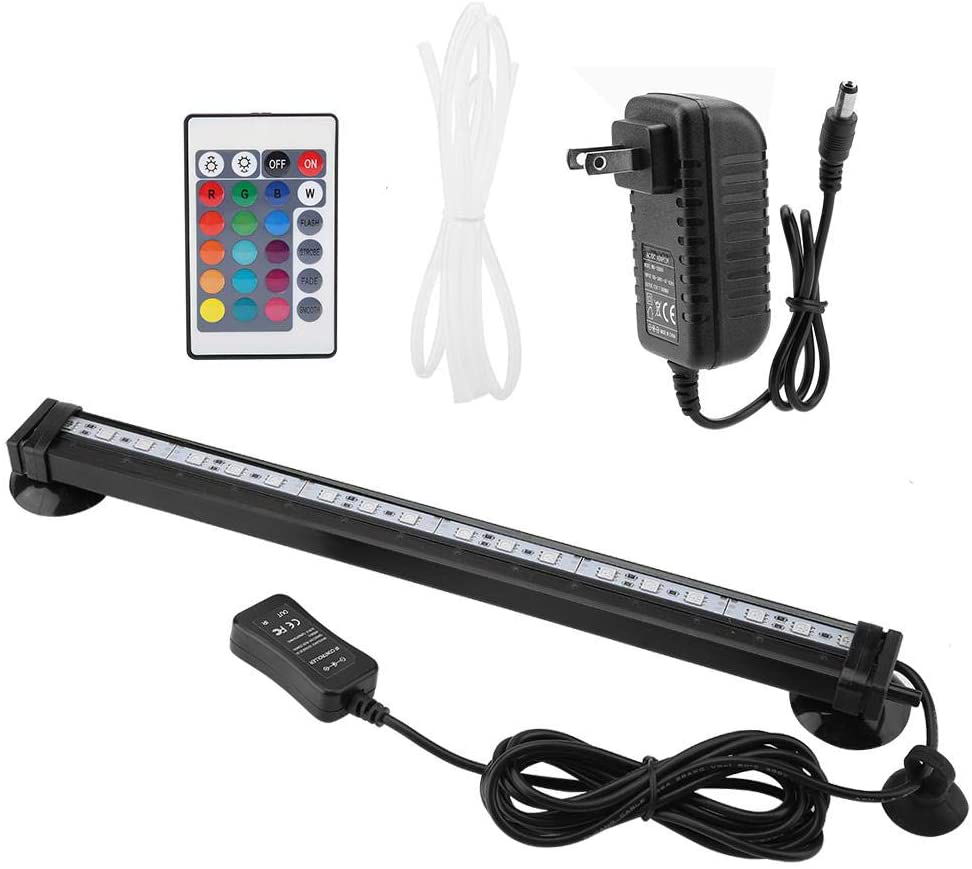 TOPINCN LED Aquarium Light Fish Tank Bubble Light Underwater Led Light with Remote Control + Manual Color Change - Highlight Colorful Aquarium Light Kit(Us Plug) Animals & Pet Supplies > Pet Supplies > Fish Supplies > Aquarium Lighting TOPINCN 31cm  