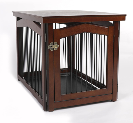 Merry Pet 2-In-1 Configurable Pet Crate and Gate, Brown, Large Animals & Pet Supplies > Pet Supplies > Dog Supplies > Dog Kennels & Runs Merry Pet   