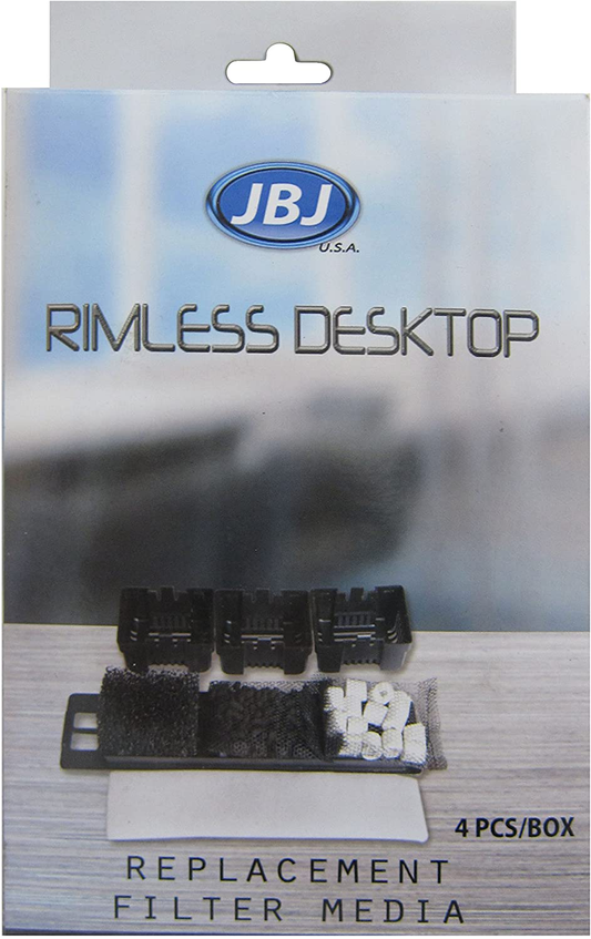 JBJ Rimless Desktop Filter Media (4-Pack), Black (RL-FM)