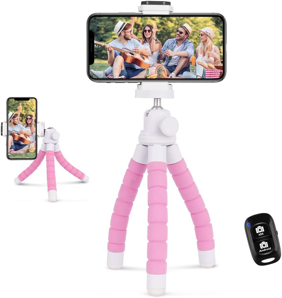 Ubeesize Phone Tripod, Portable and Flexible Tripod with Wireless Remote and Clip, Cell Phone Tripod Stand for Video Recording (Black) Animals & Pet Supplies > Pet Supplies > Dog Supplies > Dog Treadmills UBeesize Pink  