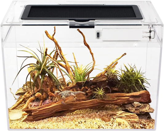 Reptile Growth Reptile Terrarium, 12" X 7"X 9" Reptile Tank with Full View Visually Appealing,Crystal Explosion Proof PC Mini Reptile Habitat Cages for Reptiles and Amphibians. Animals & Pet Supplies > Pet Supplies > Reptile & Amphibian Supplies > Reptile & Amphibian Habitats Reptile Growth   