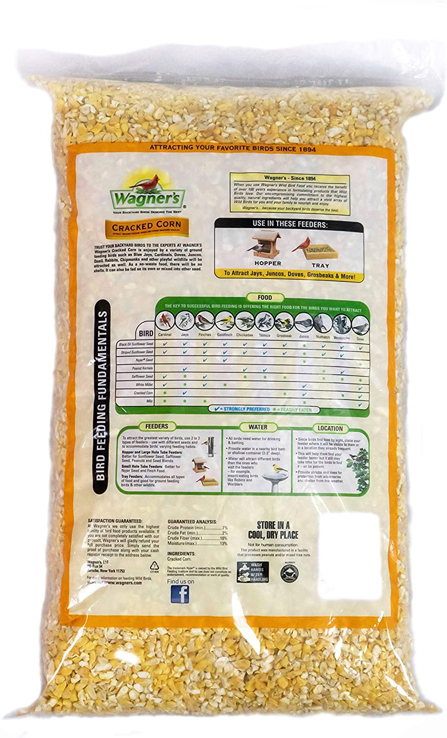 Wagner'S 18542 Cracked Corn Wild Bird Food, 10-Pound Bag Animals & Pet Supplies > Pet Supplies > Bird Supplies > Bird Food Wagner's   