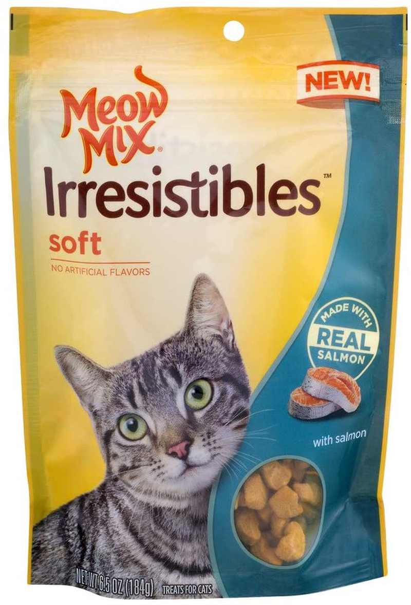 Meow Mix Irresistibles Soft Cat Treats with Real Salmon, 6.5 Oz. (203095)