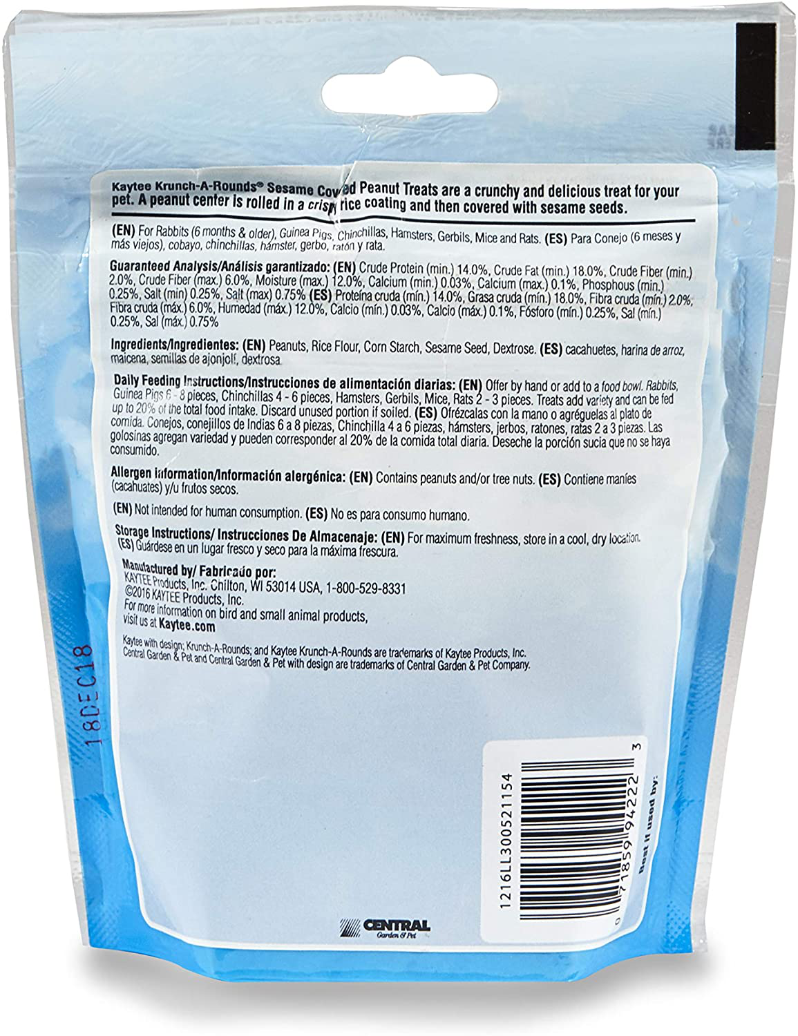 Kaytee Fiesta Krunch-A-Rounds with Peanut Center for All Small Animals Animals & Pet Supplies > Pet Supplies > Small Animal Supplies > Small Animal Treats Kaytee   