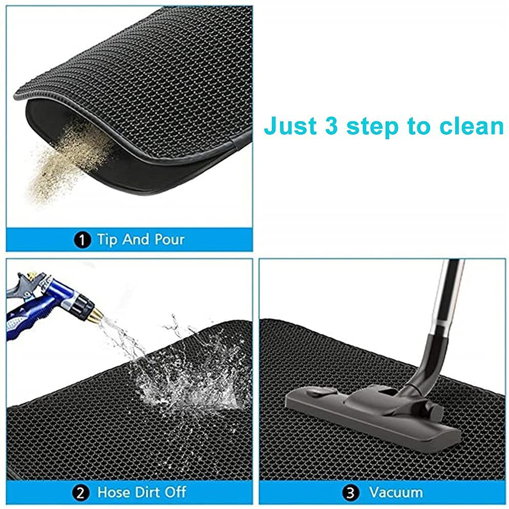 JIA.L Cat Litter Mat Kitty Litter Trapping Mat Honeycomb Mats Waterproof Double Layer anti Tracking Kitty Mats Catcher Litter Tray Box Rug Carpet Animals & Pet Supplies > Pet Supplies > Cat Supplies > Cat Litter Box Mats JIA.L   