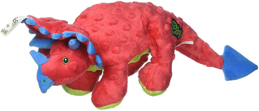 Godog Dinos Triceratops with Chew Guard Technology Plush Squeaker Dog Toy, Large, Red Animals & Pet Supplies > Pet Supplies > Dog Supplies > Dog Toys goDog   