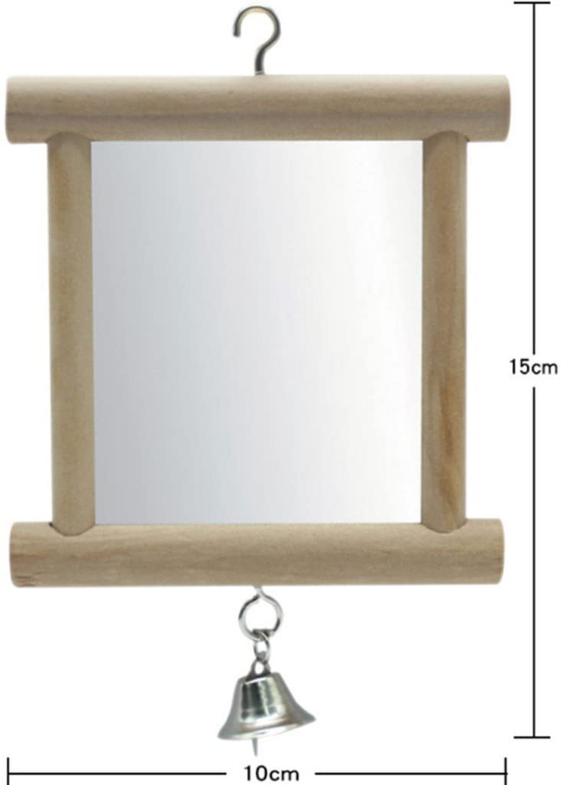 Hypeety Pet Bird Mirror with Bell Interactive Parrot Toy for Parrot Macaw African Greys Budgies Cockatoo Parakeet Cockatiels Conure Lovebird Cage Bells Mirror Animals & Pet Supplies > Pet Supplies > Bird Supplies > Bird Toys Hypeety   