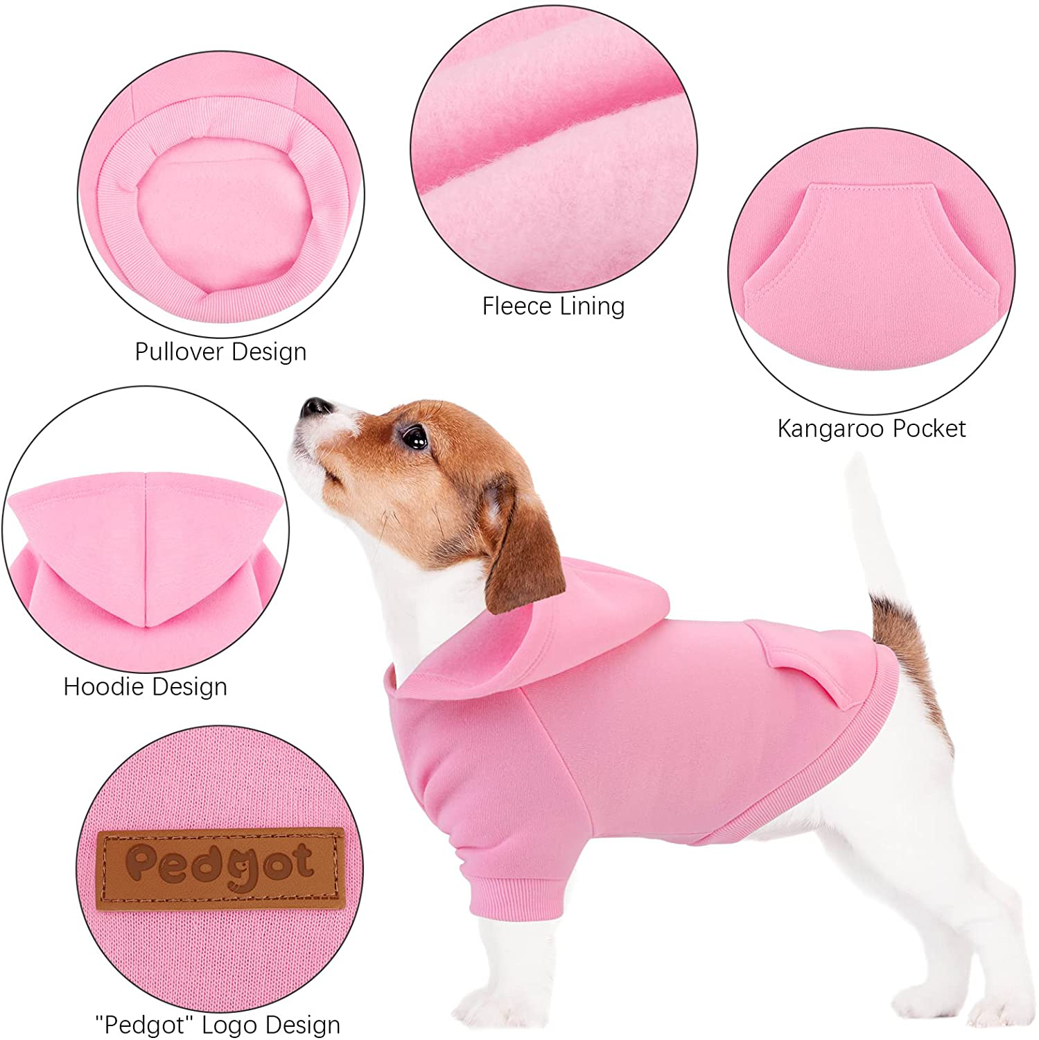 Pedgot 3 Pack Dog Hoodie Dog Sweaters with Hat and Pocket Pet Hooded Clothes Warm Coat Sweater Winter Autumn Casual Sports Hoodies for Small Dogs Cats Animals & Pet Supplies > Pet Supplies > Cat Supplies > Cat Apparel Pedgot   