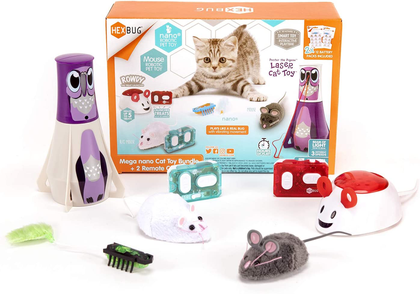 HEXBUG Mega Cat Toy Pack, Autonomous and Remote Control Pet Toys Animals & Pet Supplies > Pet Supplies > Cat Supplies > Cat Toys HEXBUG   