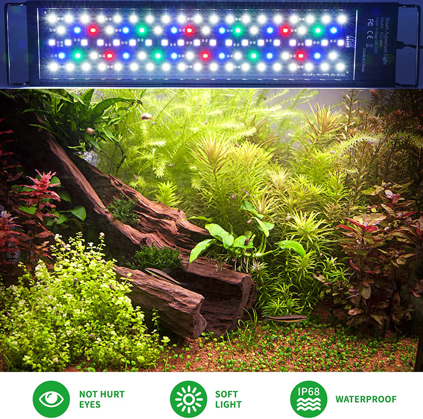 Hitauing LED Aquarium Light, Fish Tank Light Programmable Auto on & off /Timer, 56W Led Light for 36-42 Inch Planted Aquarium Light, Full Spectrum Dimmable 7 Colors 10 Intensity &LCD Controller