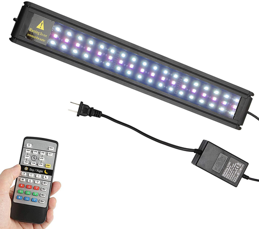 MQ 7W RGB Aquarium Light, 12 in LED Fish Tank Light with Extendable Brackets, 24/7 Automated Planted plus Aquarium Light with Remote Controller Animals & Pet Supplies > Pet Supplies > Fish Supplies > Aquarium Lighting MQ   