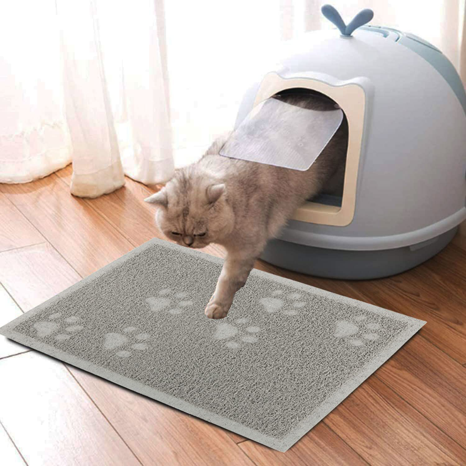 URDOGSL Cat Litter Mat, Premium Durable Cat Litter Trapping Mat for Litter Boxes, Water Resistant and Scatter Control Cat Feeding Mat, Non-Slip Backing, Easy to Clean Animals & Pet Supplies > Pet Supplies > Cat Supplies > Cat Litter Box Mats URDOGSL   