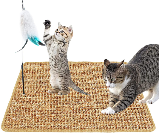 JOEJOY Cat Scratch Pad , 23.6 X 15.7 Inch Natural Sisal Cat Scratching Pad, Cat Scratcher Mat,Protect Couch Carpets and Furniture