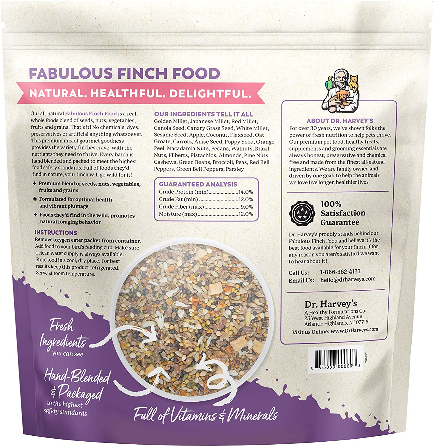 Dr. Harvey'S Fabulous Finch Food, All Natural Food for Finches Animals & Pet Supplies > Pet Supplies > Bird Supplies > Bird Food Healthy Formulations Inc   