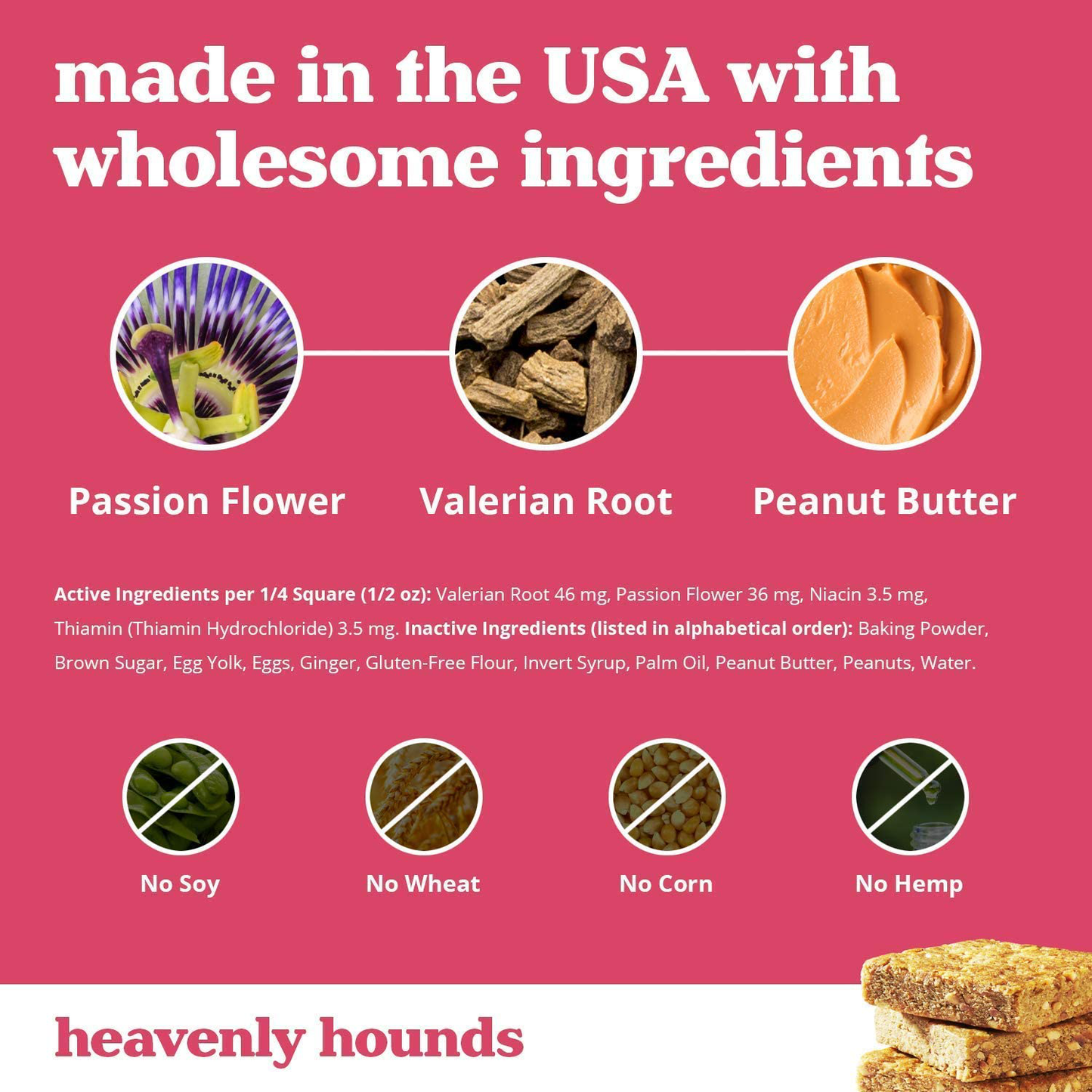 Heavenly Hounds Dog Calming Treats without Hemp | Peanut Butter Flavored Dog Relaxant Chew for Stress, Aggression, Anxiety and Hyperactivity Animals & Pet Supplies > Pet Supplies > Bird Supplies > Bird Treats Heavenly Hounds   