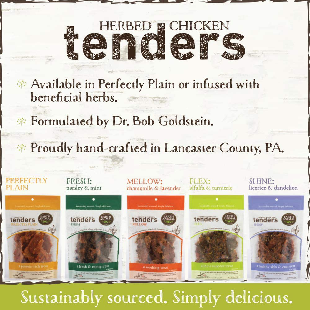 Earth Animal Chicken Tenders Herbed Roasted Natural Dog Treats, Flex 4 Oz - Chicken Jerky for Dogs Made in USA Animals & Pet Supplies > Pet Supplies > Small Animal Supplies > Small Animal Treats EARTH ANIMAL   