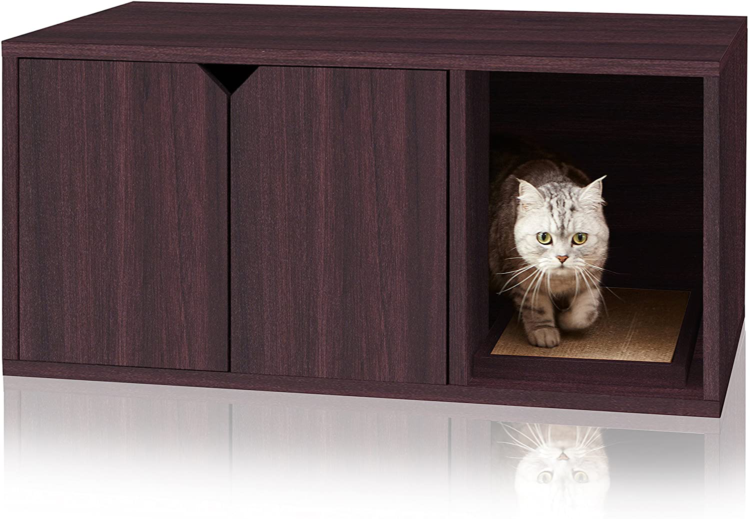 Way Basics Eco Cat Litter Box Enclosure Modern Cat Furniture (Tool-Free Assembly and Uniquely Crafted from Sustainable Non Toxic Zboard Paperboard) Animals & Pet Supplies > Pet Supplies > Cat Supplies > Cat Furniture Way Basics Espresso  