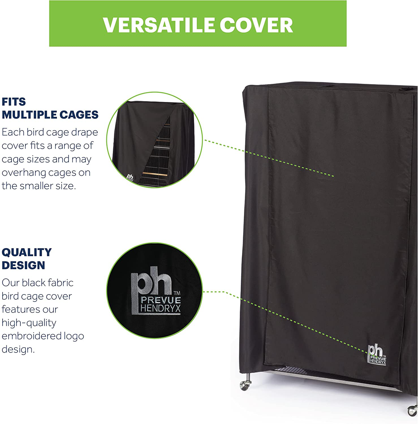 Prevue Hendryx Pet Products Good Night Bird Cage Cover, Large, Black Animals & Pet Supplies > Pet Supplies > Bird Supplies > Bird Cage Accessories Prevue Hendryx   