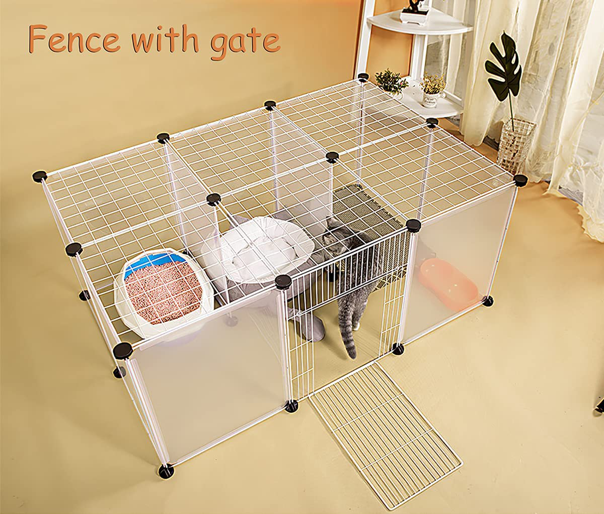 Linifar Small Animal Playpen Rabbit Cage Plastic Pet Enclosure