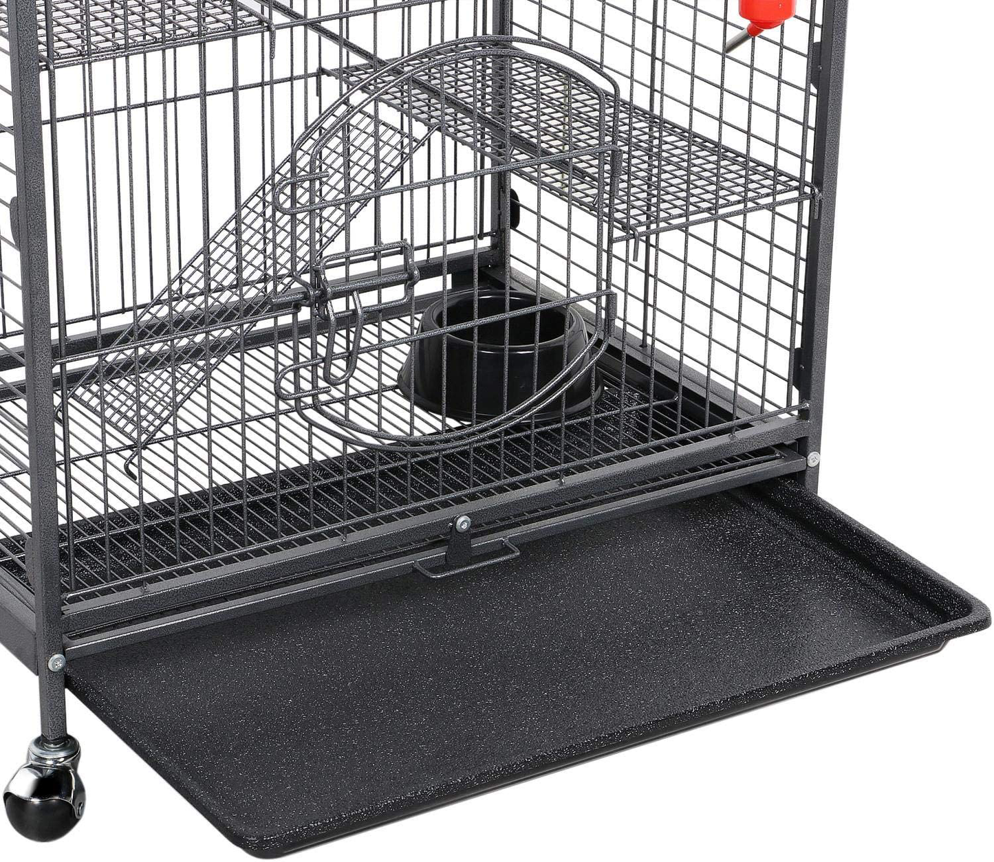 Topeakmart Metal 3-Tier Ferret Cage, 37 Inch Small Animals Pet Hutch with 2 Front Doors/Feeder/Wheels/Tray, Indoor Rolling Critter Nation for Lovely Chinchilla/Squirrel, Black, Easy Assembly & Clean Animals & Pet Supplies > Pet Supplies > Small Animal Supplies > Small Animal Habitat Accessories Topeakmart   