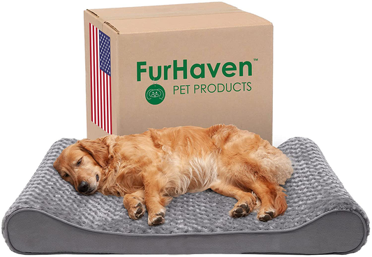 Furhaven Orthopedic, Cooling Gel, and Memory Foam Pet Beds for Small, Medium, and Large Dogs - Ergonomic Contour Luxe Lounger Dog Bed Mattress and More Animals & Pet Supplies > Pet Supplies > Dog Supplies > Dog Beds Furhaven   