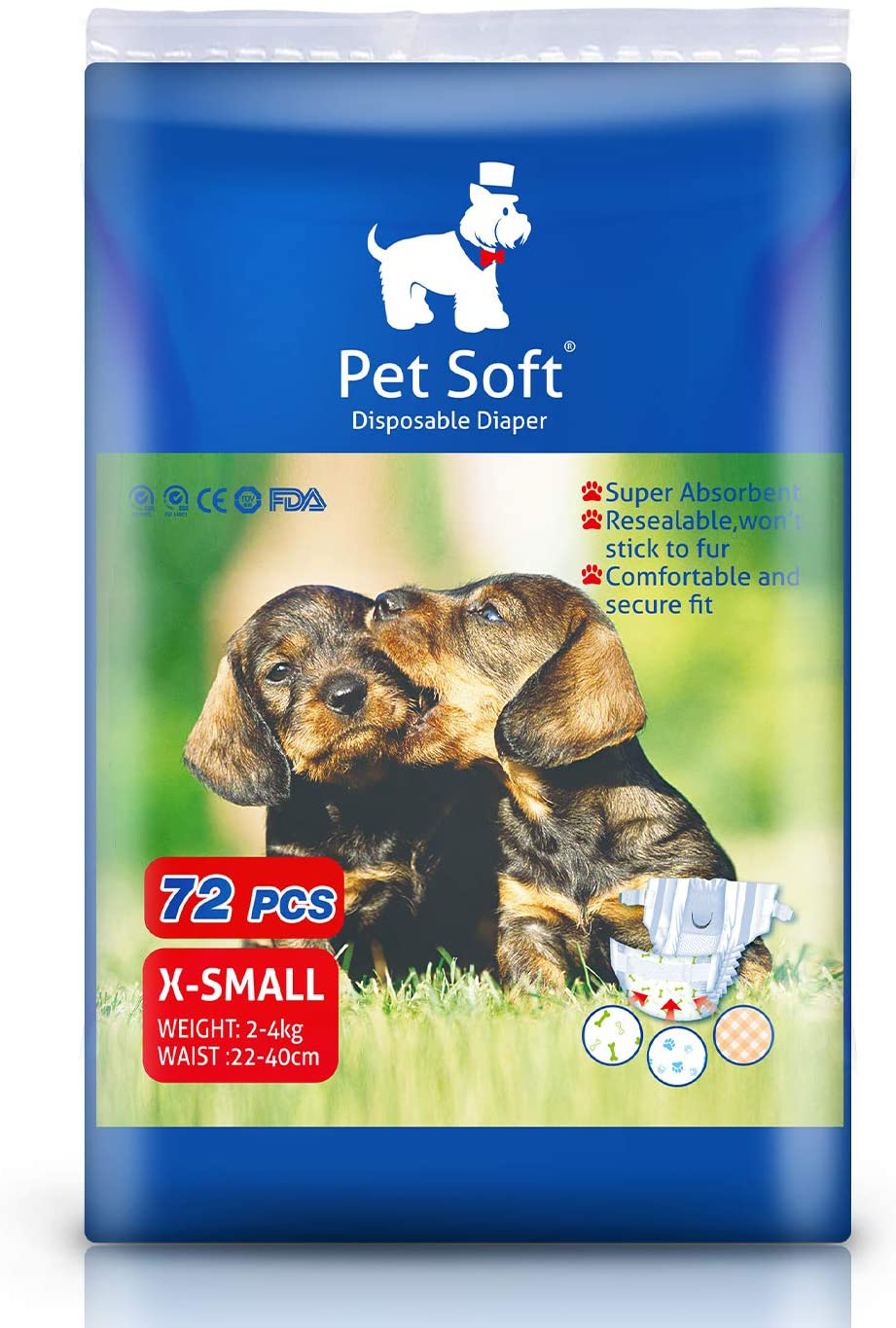 Pet Soft Disposable Female Puppy Dog Diaper 12-72Pcs