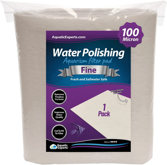 Polishing Filter Pad - Superior Polishing Pad for Aquarium - Cut to Fit 24" by 36" Media for Fresh Water & Saltwater Fish Tanks and Terrariums - Made in USA Animals & Pet Supplies > Pet Supplies > Fish Supplies > Aquarium Filters Aquatic Experts 1 pack 100 Micron  