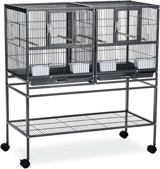 Prevue Pet Products F070 Hampton Deluxe Divided Breeder Cage with Stand,Black Hammertone,1/2" Animals & Pet Supplies > Pet Supplies > Bird Supplies > Bird Cages & Stands Prevue Pet Products   