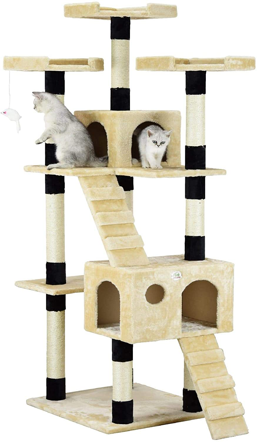 Go Pet Club 72" Cat Tree Animals & Pet Supplies > Pet Supplies > Cat Supplies > Cat Furniture Go Pet Club Beige/Black  