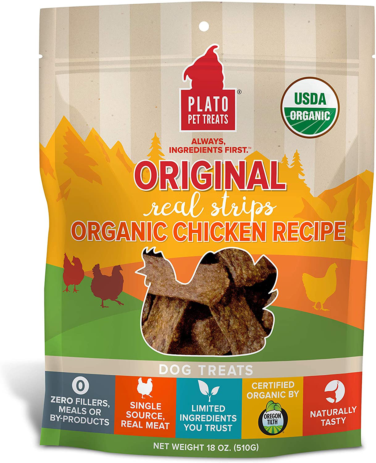 Original Real Strips Organic Chicken 18Oz Animals & Pet Supplies > Pet Supplies > Dog Supplies > Dog Treats PLATO Chicken  