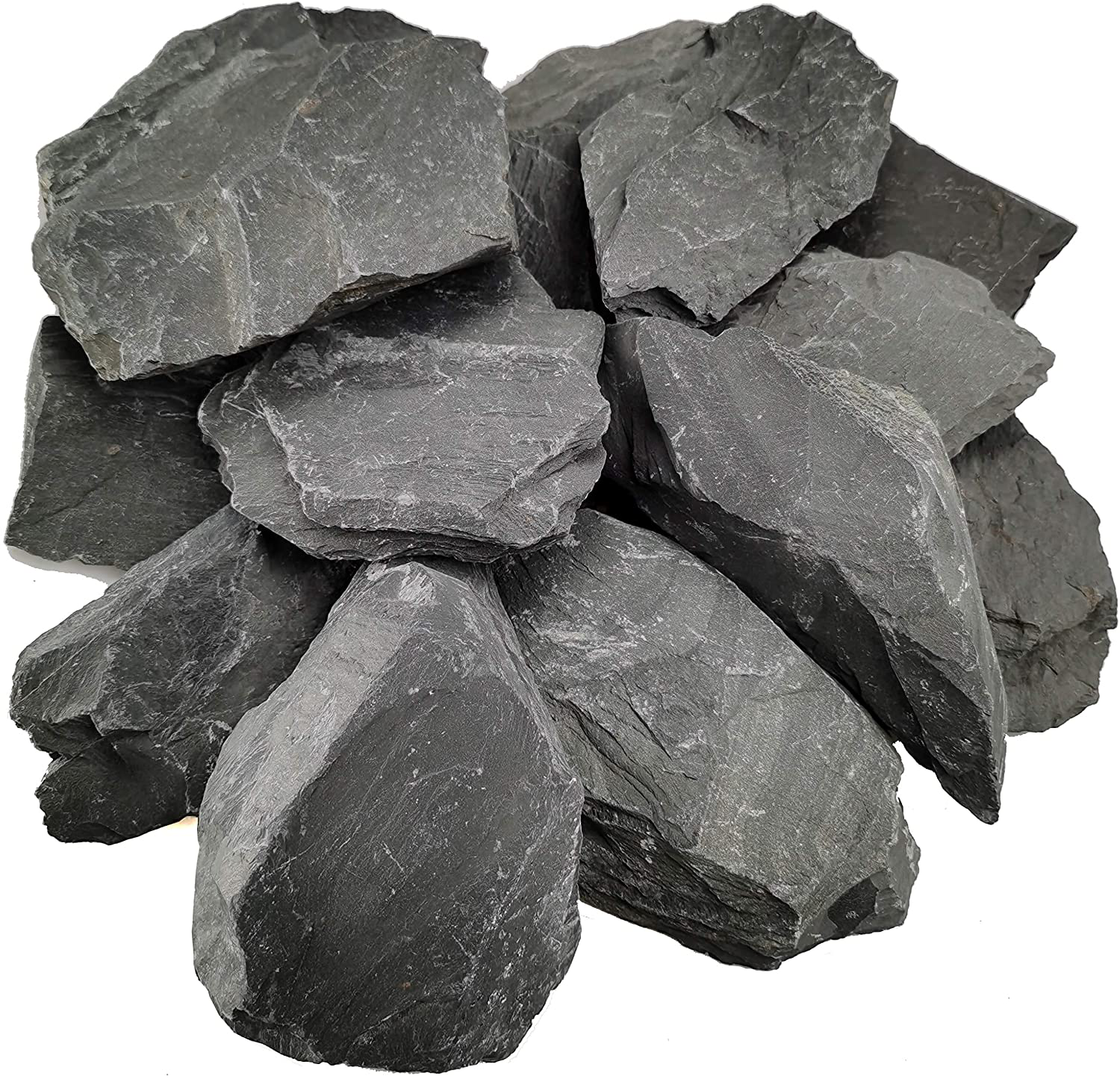 Voulosimi Natural Slate Rocks Stone Perfect Rocks Seiryu Rock for Aquariums, Landscaping Model,Amphibian Enclosures Animals & Pet Supplies > Pet Supplies > Fish Supplies > Aquarium Decor Voulosimi 12 Pound Slate 5-7in  