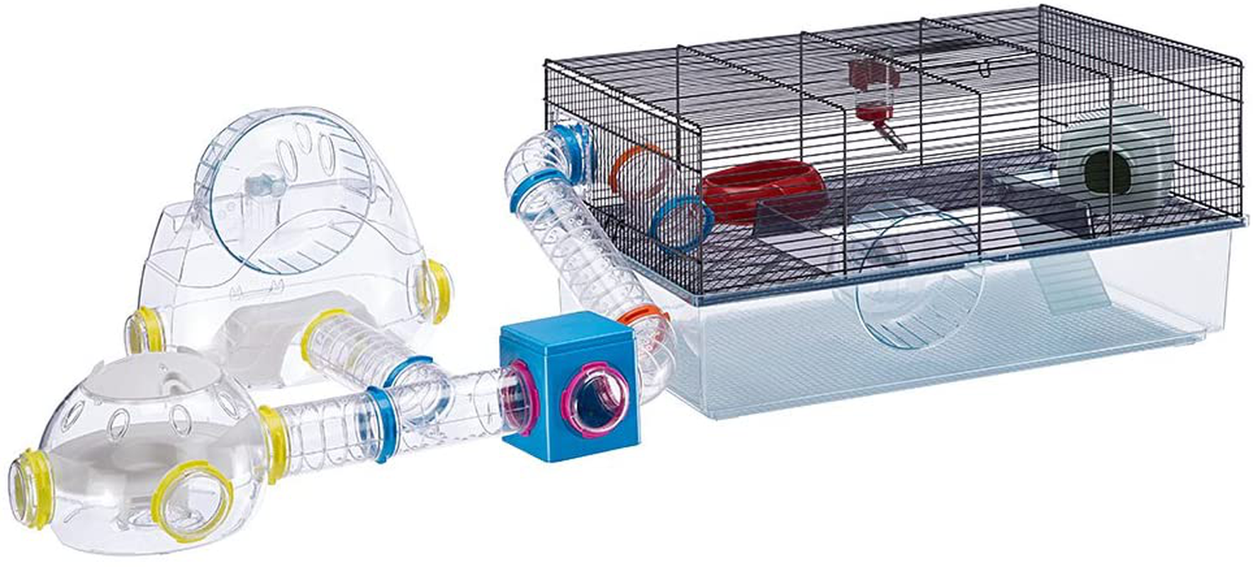 Favola Hamster Cage Includes Free Water Bottle, Exercise Wheel, Food Dish & Hamster Hide-Out Large Hamster Cage Measures 23.6L X 14.4W X 11.8H-Inches & Includes 1-Year Manufacturer'S Warranty Animals & Pet Supplies > Pet Supplies > Small Animal Supplies > Small Animal Habitats & Cages Ferplast spa   