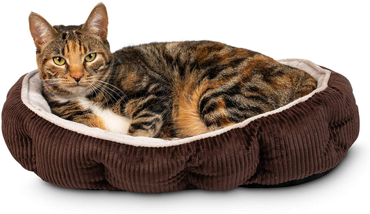 Pet Craft Supply Cat Bed for Indoor Cats - Kitten Bed - Machine Washable - Ultra Soft - Self Warming - Refillable Catnip Pouch Animals & Pet Supplies > Pet Supplies > Cat Supplies > Cat Furniture R2P Group, Inc. (BP) Brown  