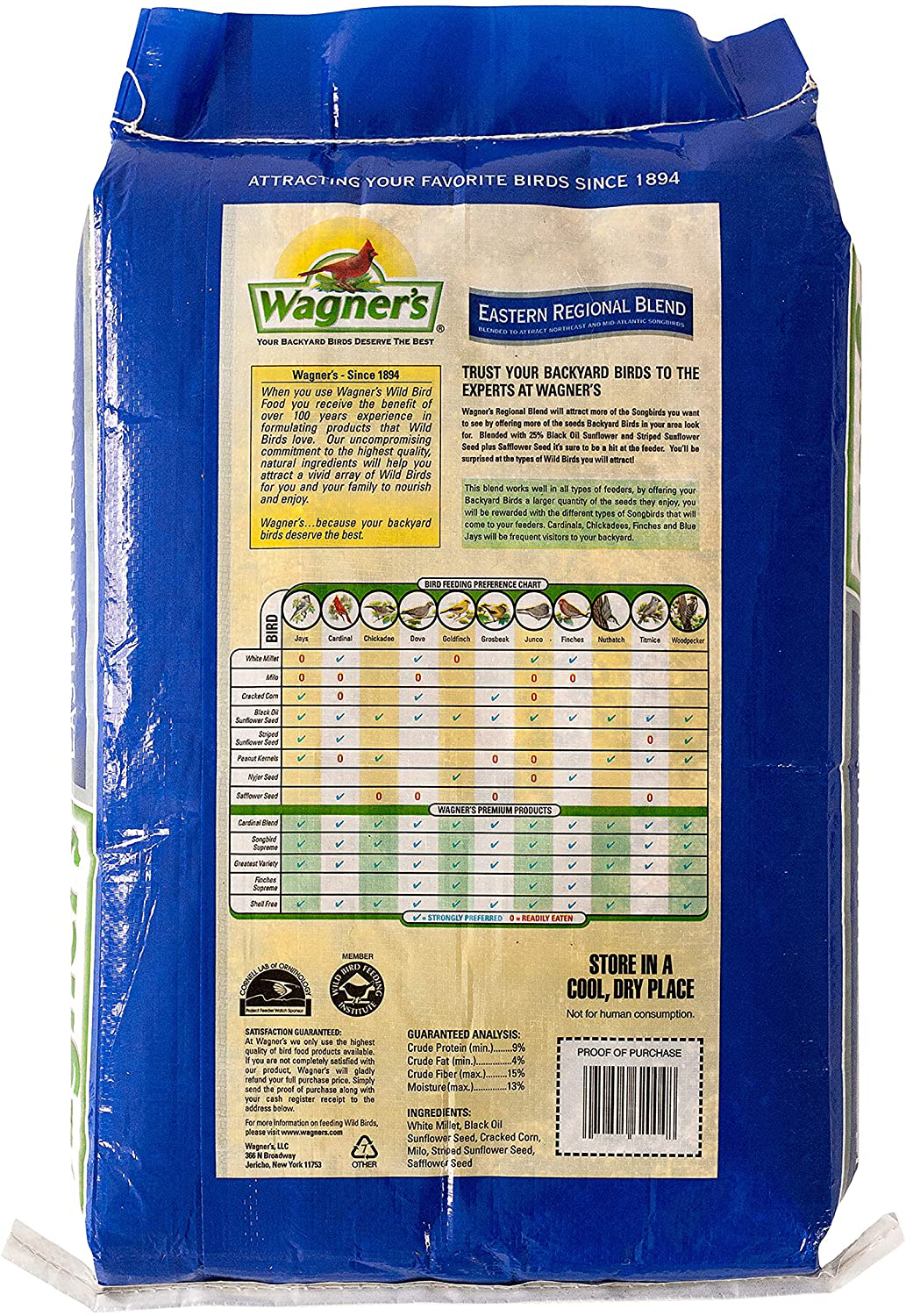 Wagner'S 62004 Eastern Regional Wild Bird Food, 20-Pound Bag Animals & Pet Supplies > Pet Supplies > Bird Supplies > Bird Food Wagner's   